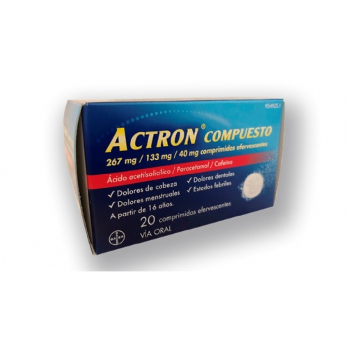 ACTRON COMPUESTO 267 MG/133 MG/40 MG COMPRIMIDOS EFERVESCENTES , 20 comprimidos