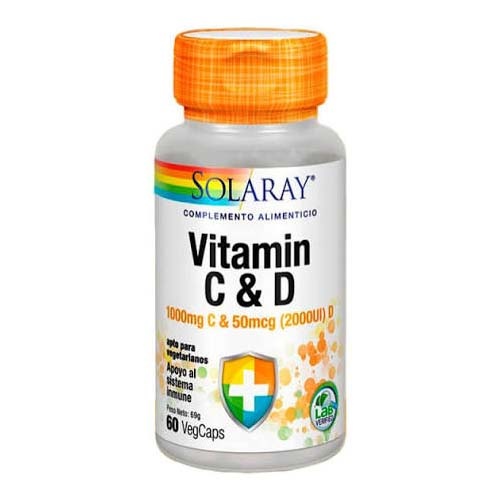 Solaray vitamina c 1000 + d 2000ui 60 caps