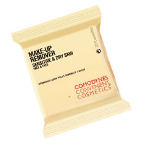 Comodynes convenient cosmetics - make up remover sensitive & dry skin (20 toallitas)